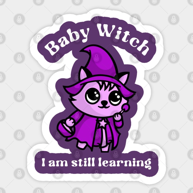 Baby Witch Learning Witchcraft Witch in training Wicca wiccan Sticker by Witchy Ways